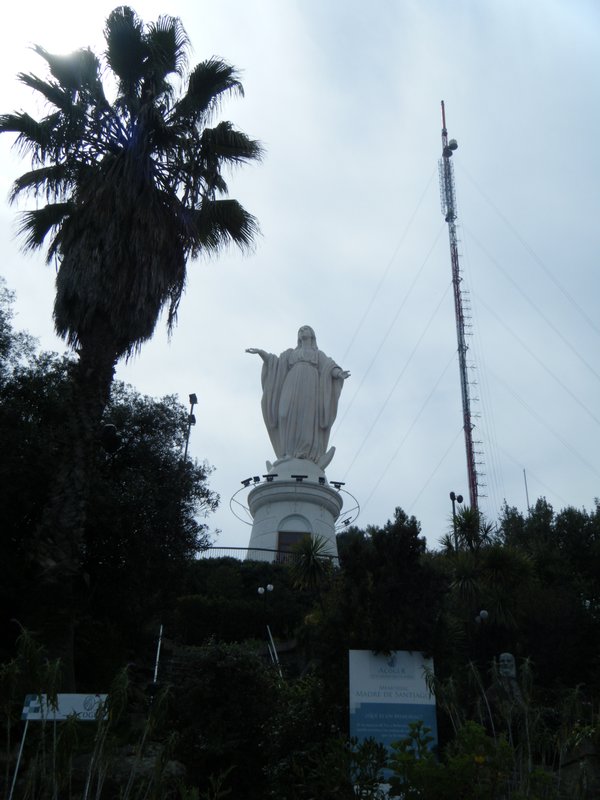 Statue at the top.