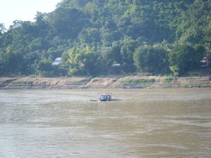 Car ferry across the Mekong