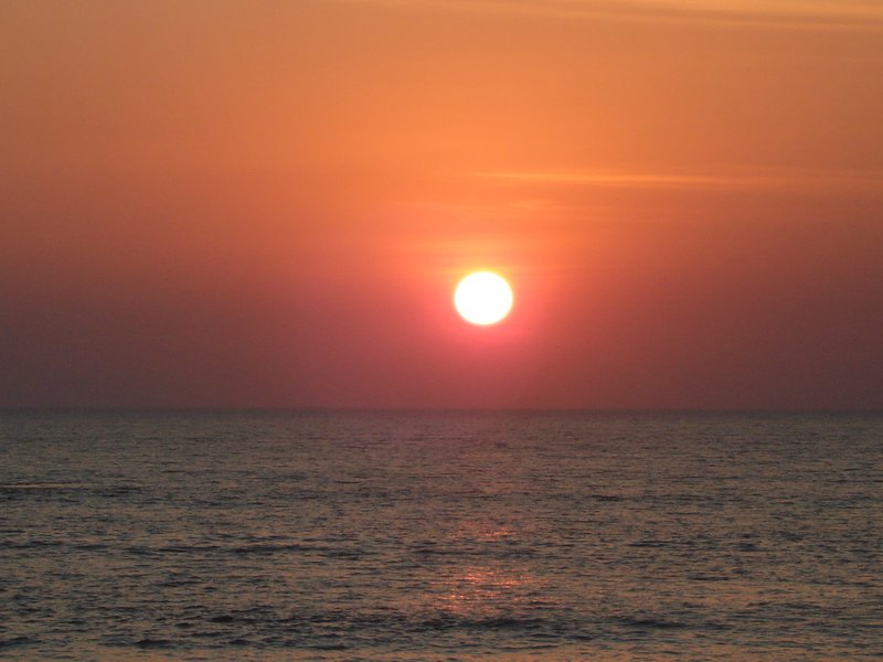 Sunset on Palolem Beach from our restaurant