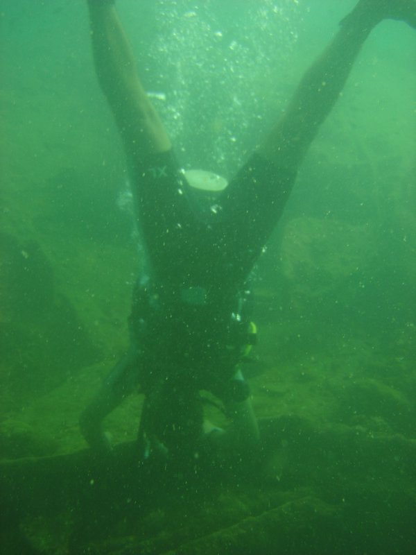 Steve doing a handstand on the wreck