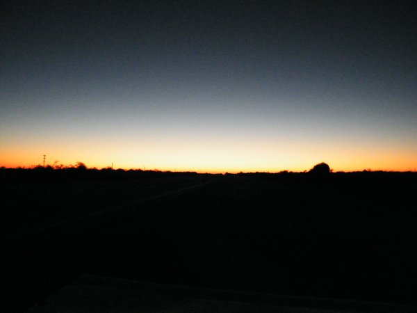 1-Sunrise over Namibia from on top of the overland truck