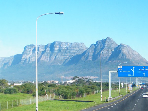 2-Entering Cape Town, Table Mountain in the background