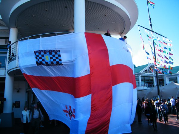 23-Some Villa fans put up a huge England flag! (Sheffield and Oldham supporters as well)
