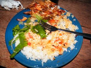 62-Shrimp, Rice and Salad for $3.50  Yes Please.