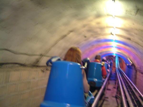On our way up to the wall through the technicolour Disney tunnel