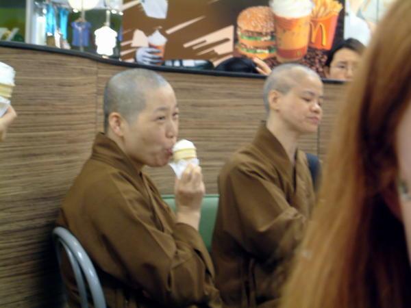 Monk enjoying an ice cream!