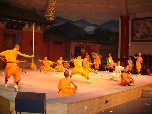 Monks demonstrating Kung Fu
