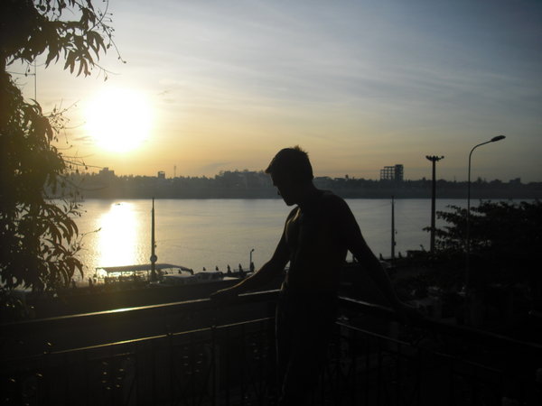 Sunrise on the Mekong river