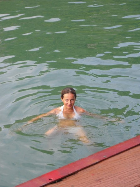 My face looks funny as i just dove in and hurt my back