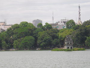 Pagoda on the lake in Hanoi