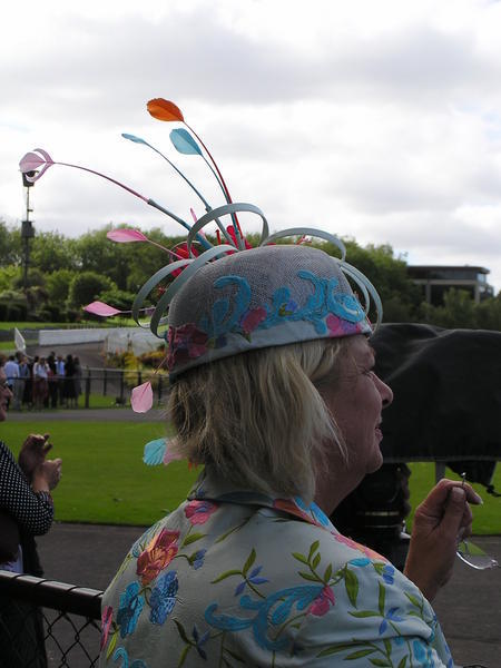 Many of the Ladies were showing off their hats.