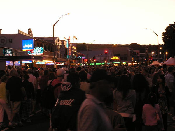Jazz Festival in Mission Bay and a packed street