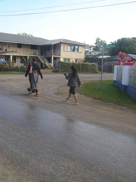 Tongan walkers go to church