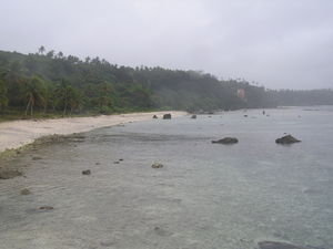 Isolated white sand beach