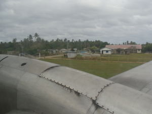 Island was so small the airport  disected the island in two, which ment the roads had to be blocked when we landed and took off