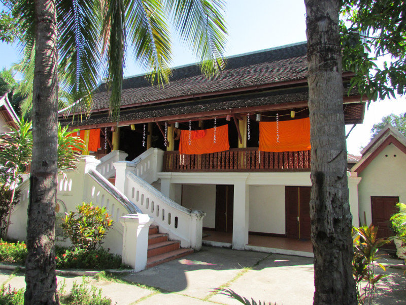 Monks' sleeping quarters and drying their robes at Wat Xiengthong Precint