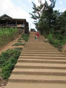 stairs from boat landing up to village