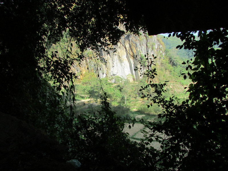another view from a hole in the cave wall
