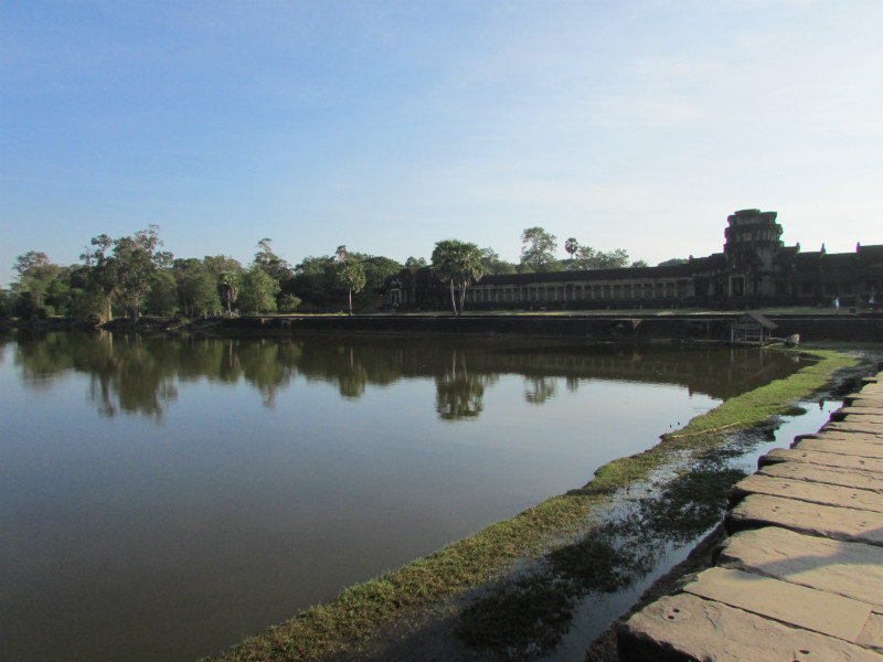 View of gopura entrance over the moat