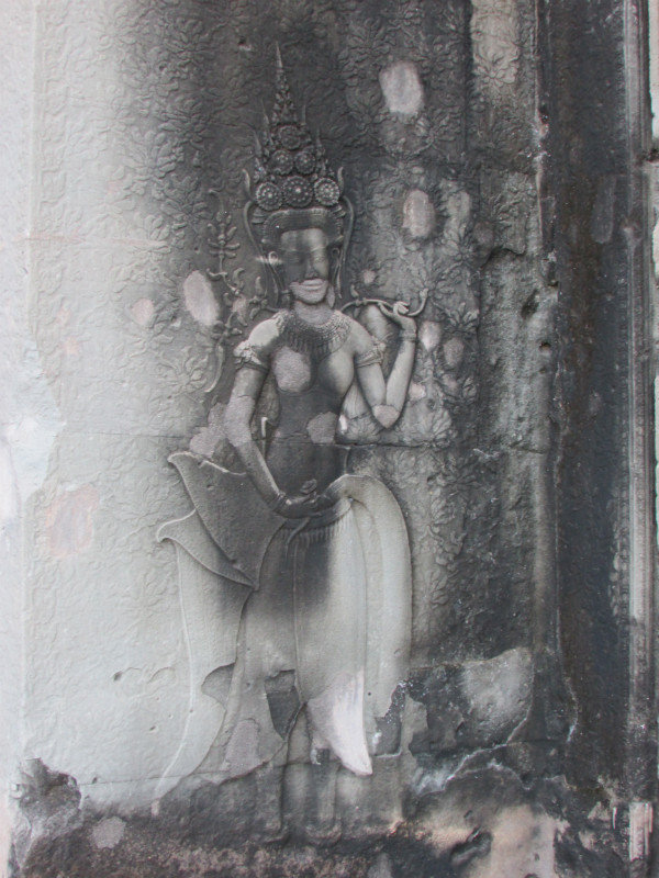 Apsaras on entrance wall