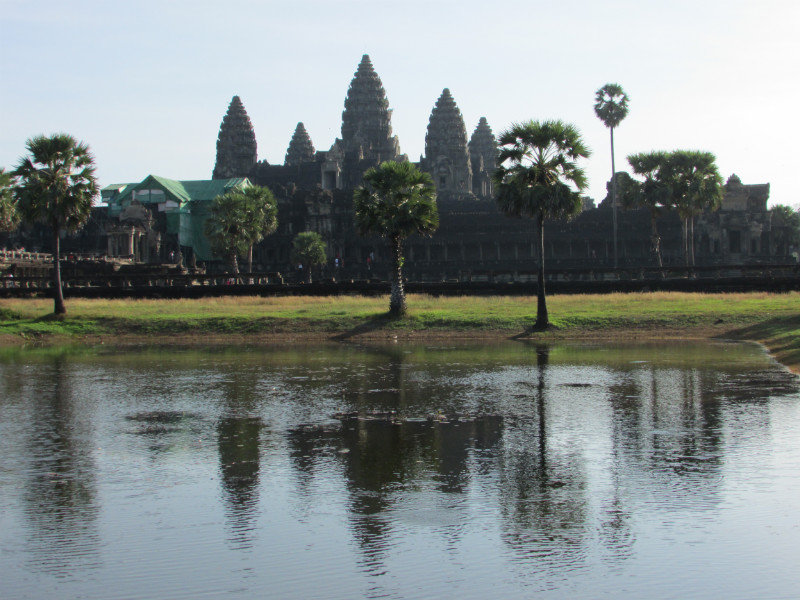 Reflected view of Ankgor Wat Temple in pond