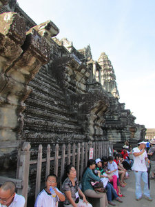 Angkor Wat: Waiting in Line to go to the top
