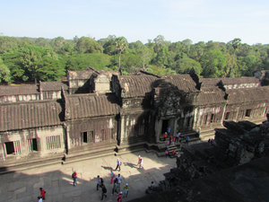 Angkor Wat: View to lower levels and jungle beyond