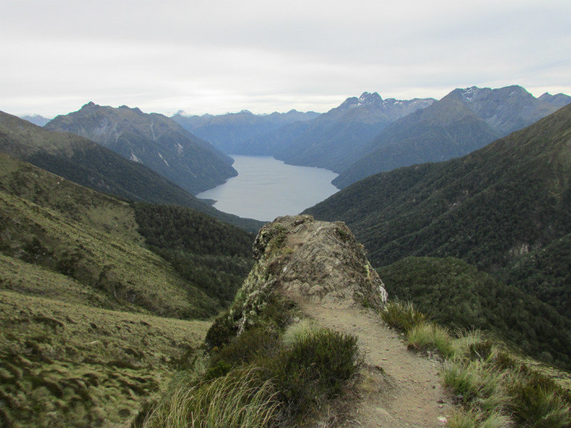 View down to South Arm of Lake Te Anau