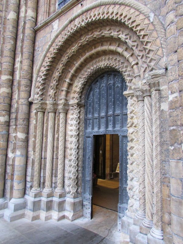 Entry into Lincoln Cathedral through the Norman arch