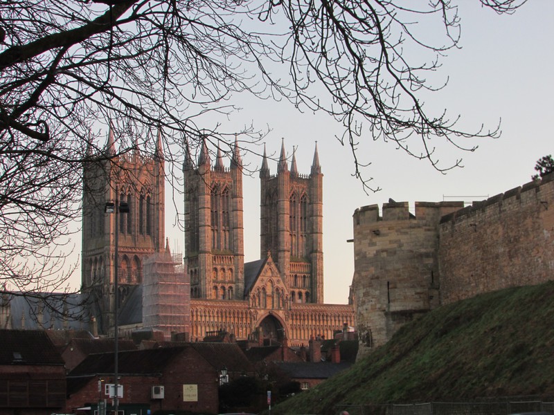 Lincoln Cathedral and Castle at dusk