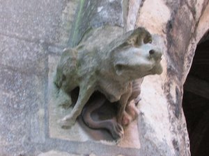 love this stone carving of a hound