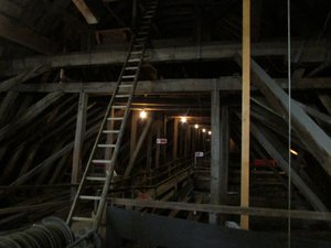 Timber trusses of the nave - massive oak members