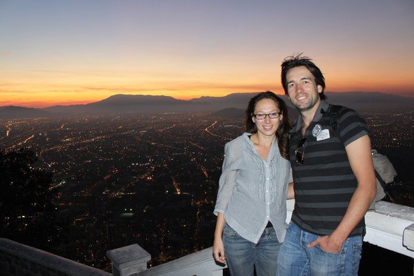 zonsondergang in Santiago