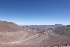 de weg door de Andes op 4500 m