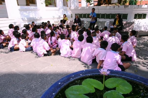 Students on a field trip at the Grand Palace, Bangkok