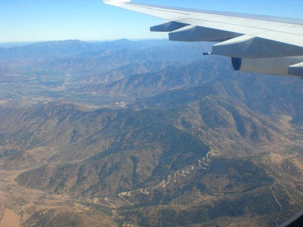 crops & mountains coming into chile