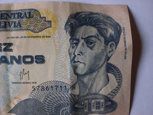 The 10 boliviano note has Bowie on it!!