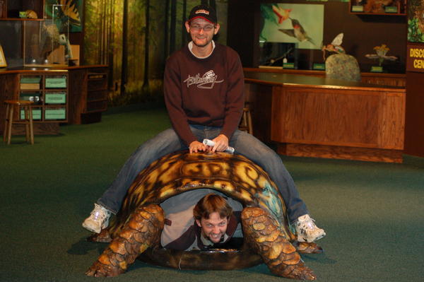 Nick Riding a Turtle at Virginia Living Museum 