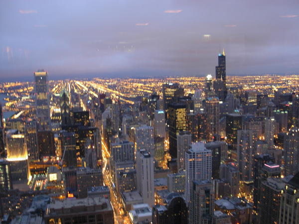 The view from The John Hancock at night