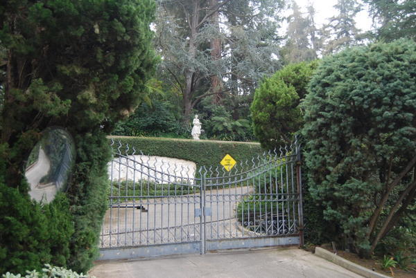 Front gates to Playboy Mansion