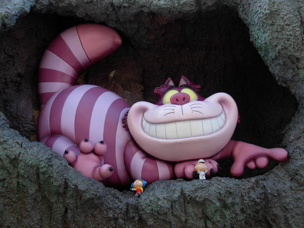 Stewies with Cheshire cat at Disneyland