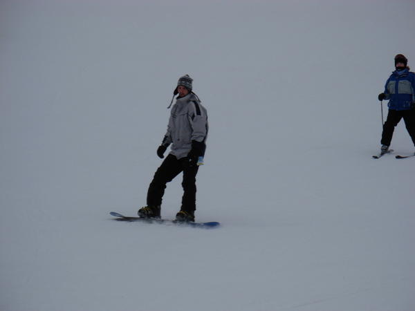 Ian snowboarding