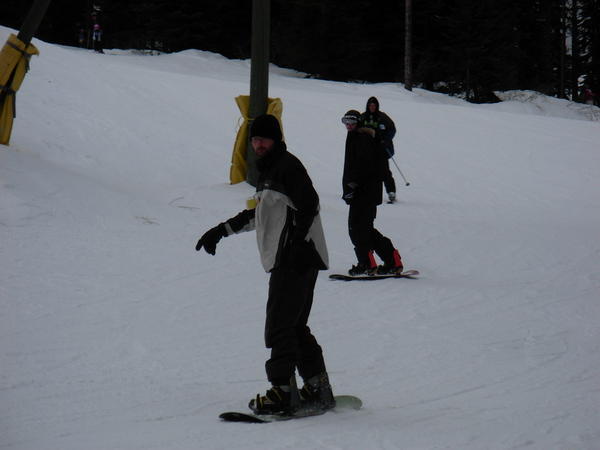 Nick snowboarding