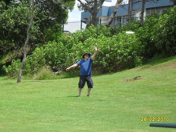 Richard playing frisbee
