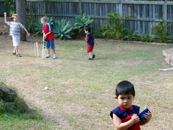 Kids playing cricket !