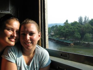 Me and Anete in the train on Death railway