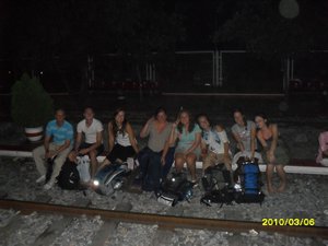 Waiting for tghe train on Saturday evening