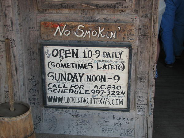 Sign in Front of the General Store.