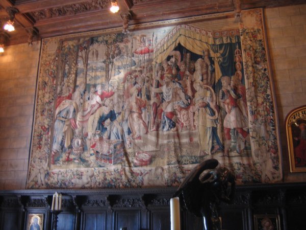 Tapestries all over the walls
