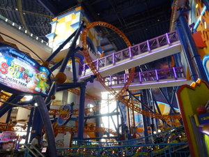 Indoor rollercoaster complete with loops